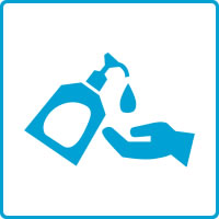 サービス前の手洗い手指消毒